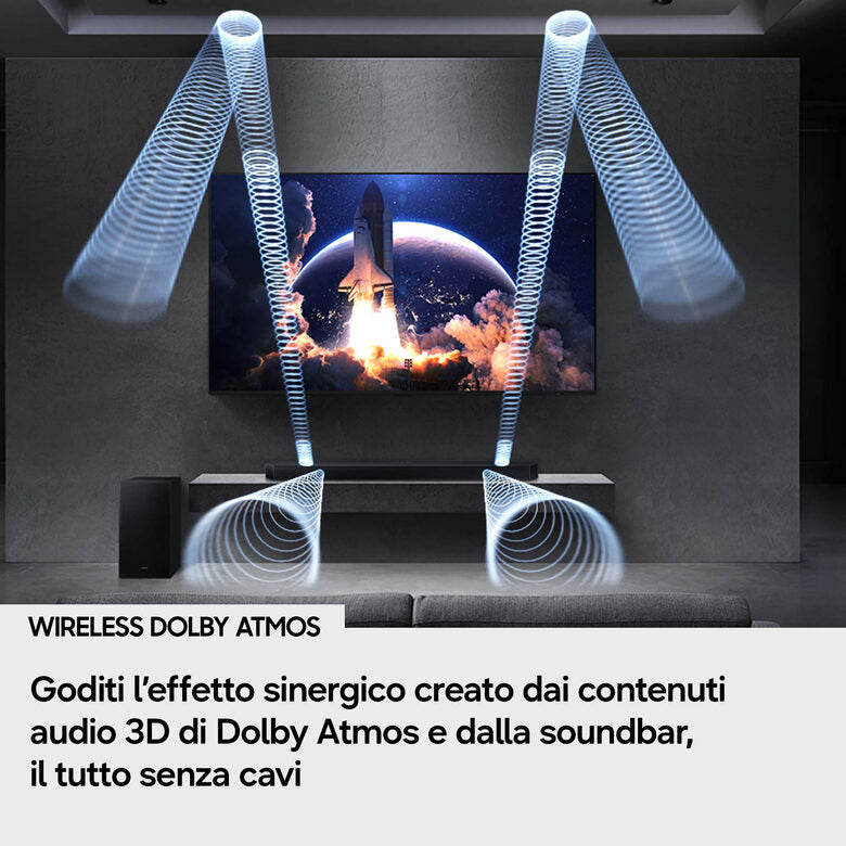 Samsung Soundbar HW-Q600H/XC, Audio 3.1.2 canali, potenza 320W, Voice Enhance Mode, Bluetooth 5.3, Q-Symphony, Wireless Dolby Atmos, 2026
