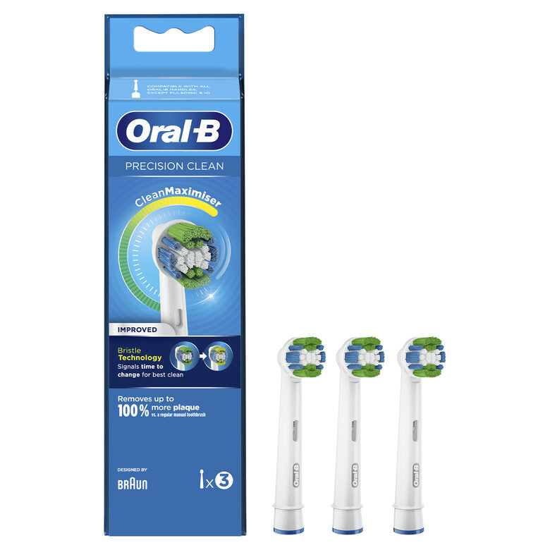 Oral-B Precision Clean Testine Di Ricambio (contiene 3 Pezzi) Con Tecnologia CleanMaximiser