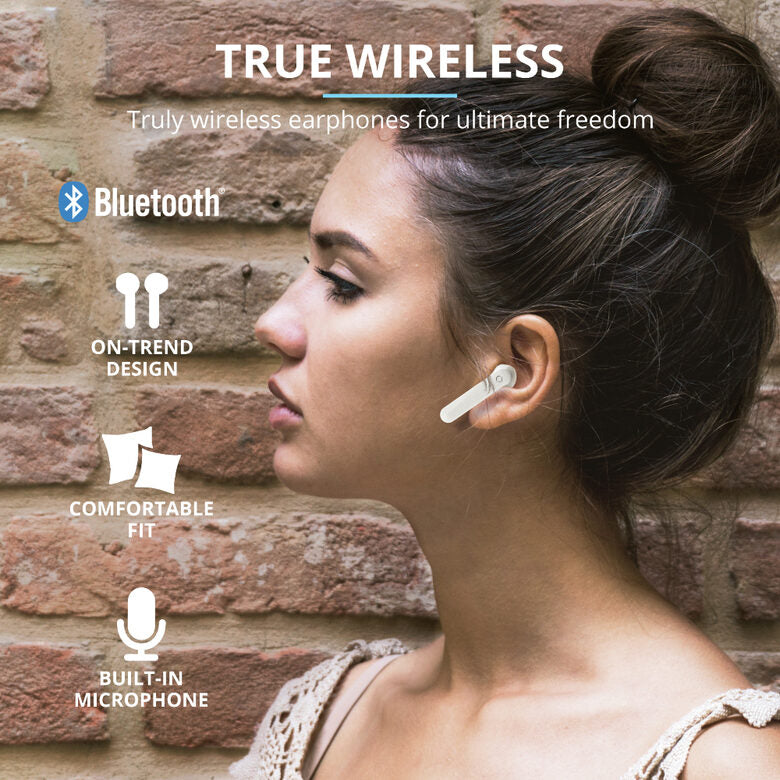 Trust Primo Auricolare Wireless In-ear Musica e Chiamate Bluetooth Bianco