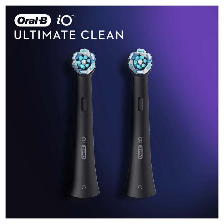 Oral-B iO Ultimate Clean Testine Di Ricambio Nere, 2 Pezzi