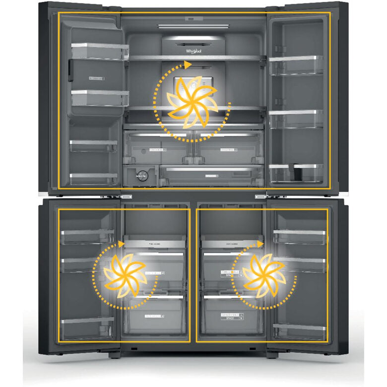 Whirlpool WQ9I MO1L frigorifero side-by-side Libera installazione 592 L F Acciaio inossidabile