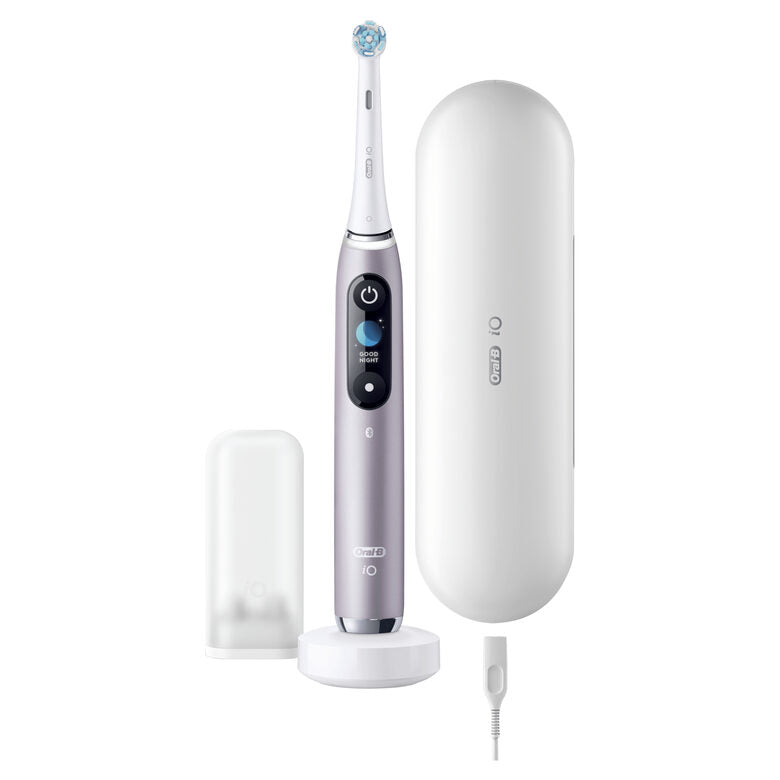 Oral-B iO - 9n - Spazzolino Elettrico Ricaricabile, 1 Spazzolino Rosa Esclusivo Con Tecnologia Magnetica Rivoluzionaria, Display A Colori, 1 Testina, 1 Custodia Da Viaggio Con Caricatore