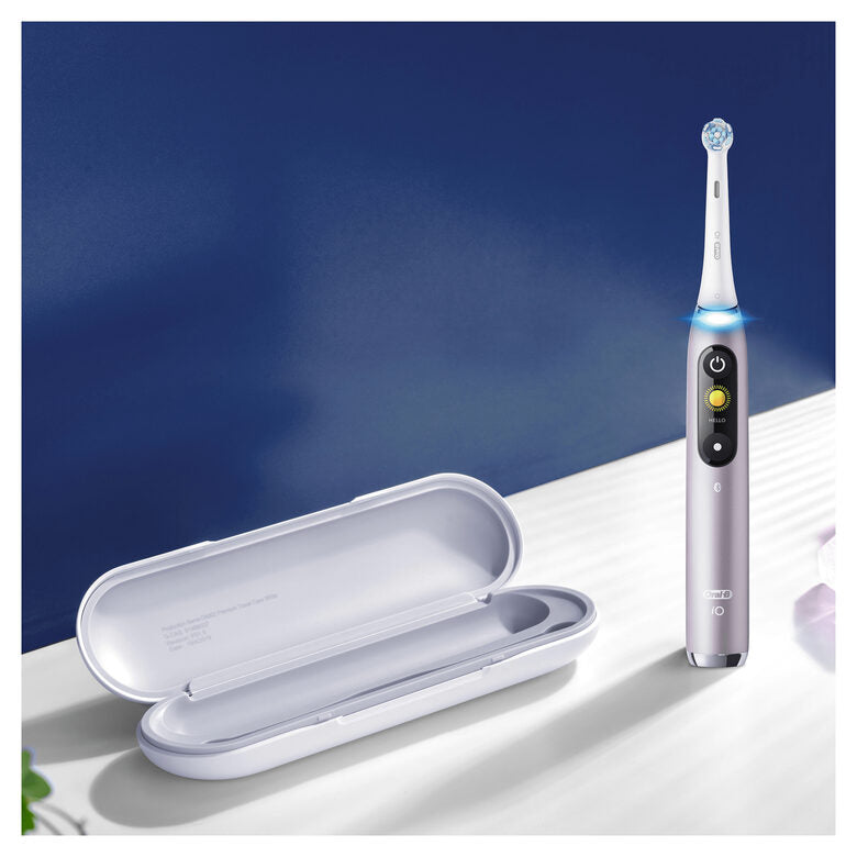 Oral-B iO - 9n - Spazzolino Elettrico Ricaricabile, 1 Spazzolino Rosa Esclusivo Con Tecnologia Magnetica Rivoluzionaria, Display A Colori, 1 Testina, 1 Custodia Da Viaggio Con Caricatore