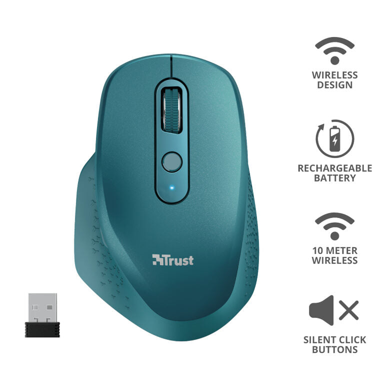 Trust Ozaa mouse Mano destra RF Wireless Ottico 2400 DPI