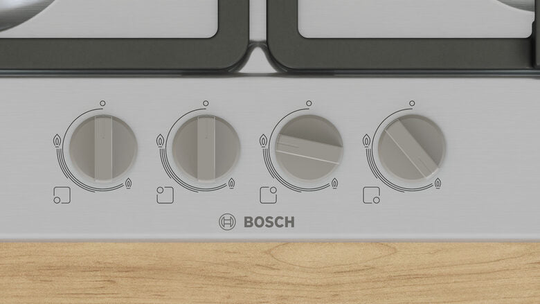 Bosch Serie 4 PGP6B5K90 Piano cottura a gas 60 cm 4 fuochi Acciaio Inox