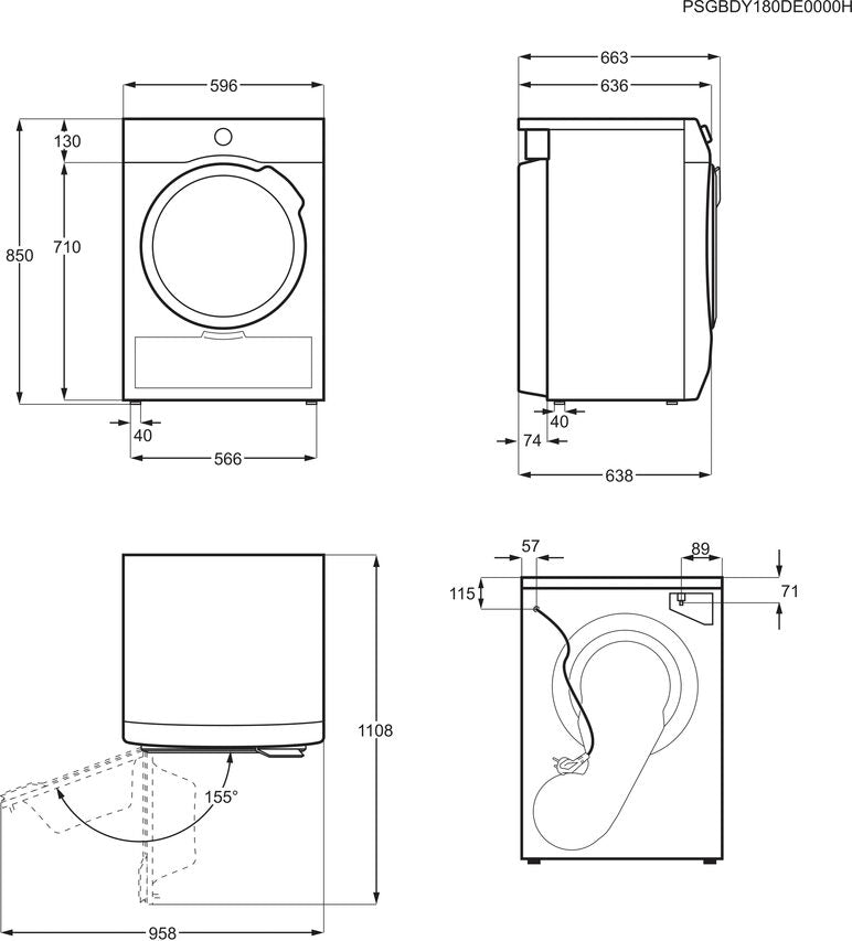AEG TR7HE1C9 asciugatrice Libera installazione Caricamento frontale 9 kg Bianco
