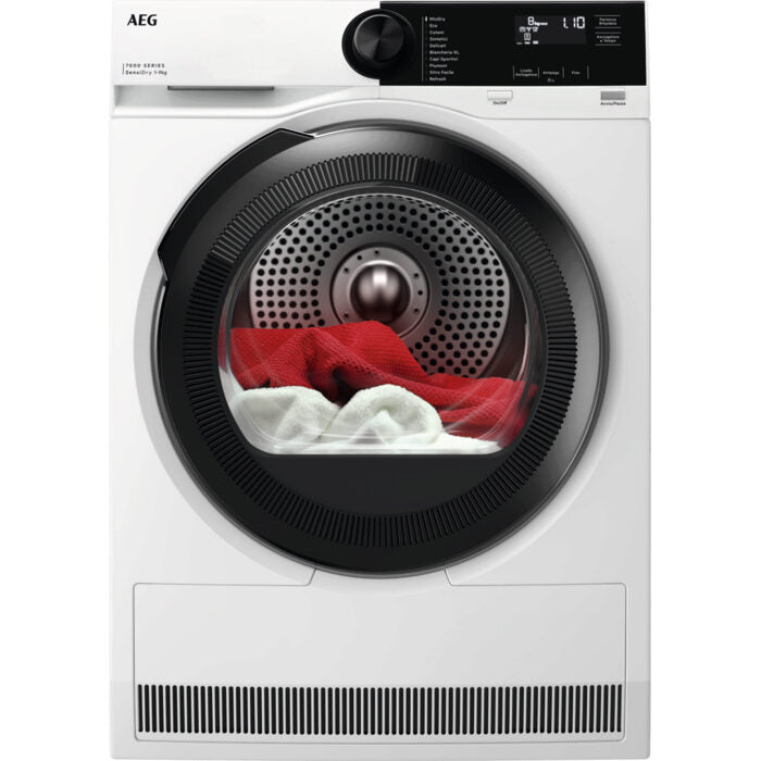 AEG TR7HE9C Serie 7000 Asciugatrice A Libera Installazione 9 Kg, Pompa Di Calore, Sensidry®, Mixdry, Precise Dry, Classe C, Bianco