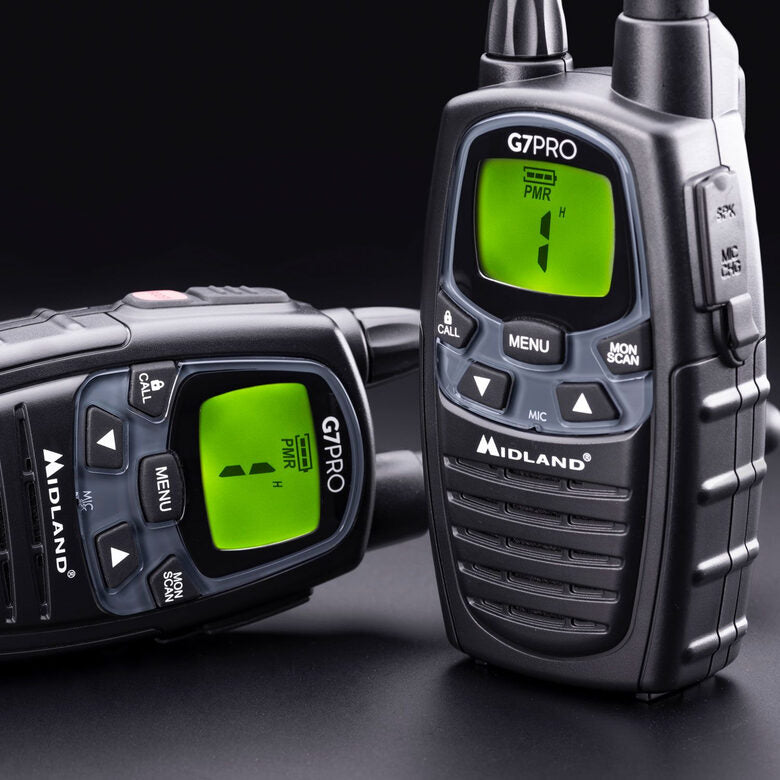 Midland G7 Pro Walkie Talkie ricetrasmittente 69 canali 446.00625 - 446.09375 MHz Nero