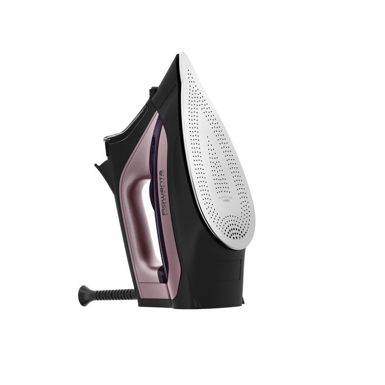 Rowenta DW4345 Express Steam, Ferro da Stiro a Vapore, Piastra in Acciaio Inox con Tecnologia Microsteam, Sistema Anticalcare Integrato, Colpo vapore 200 g/min, Potenza 2600 Watt, Nero e Ros