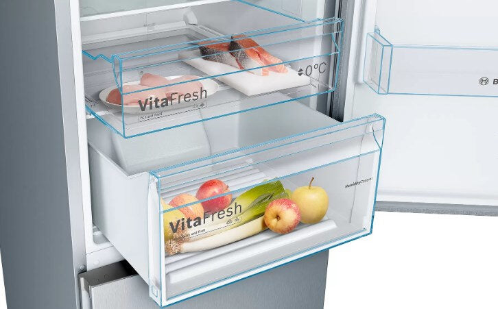 Bosch Serie 4 KGN39VLEB frigorifero con congelatore Libera installazione 368 L E Acciaio inossidabile