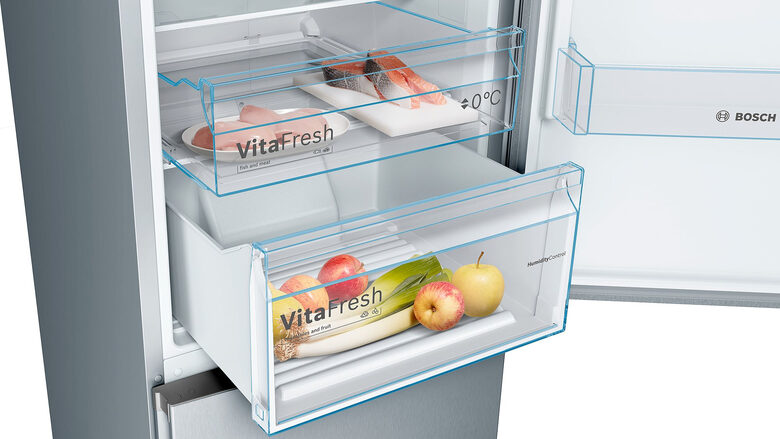 Bosch Serie 4 KGN36VLED frigorifero con congelatore Libera installazione 326 L E Acciaio inossidabile