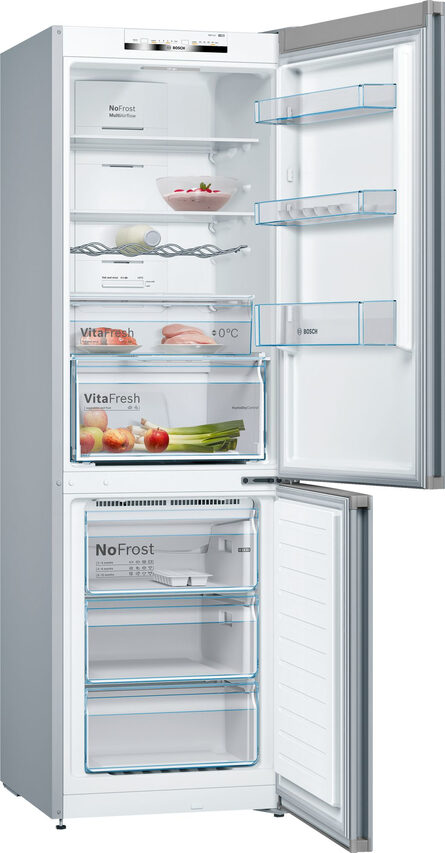 Bosch Serie 4 KGN36VLED frigorifero con congelatore Libera installazione 326 L E Acciaio inossidabile
