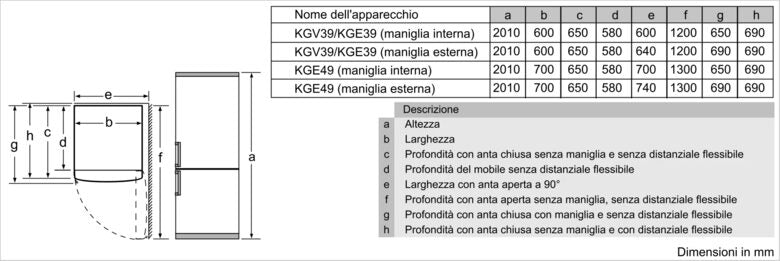 Bosch Serie 4 KGV39VLEAS frigorifero con congelatore Libera installazione 343 L E Acciaio inossidabile