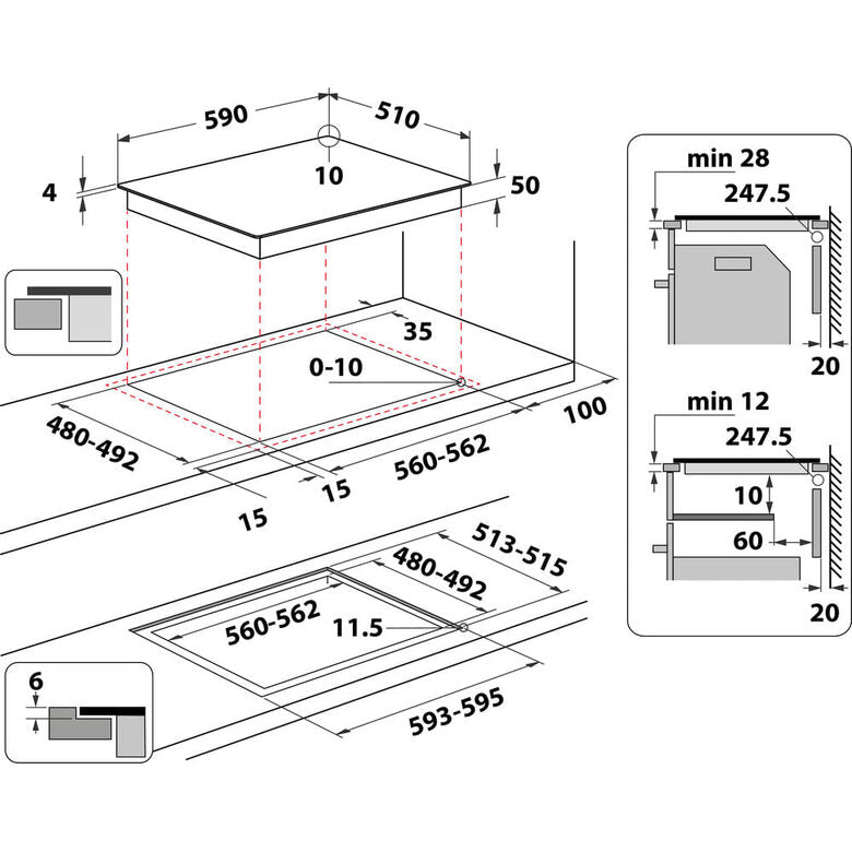 Whirlpool WB B8360 NE Nero Da incasso 59 cm Piano cottura a induzione 4 Fornello(i)