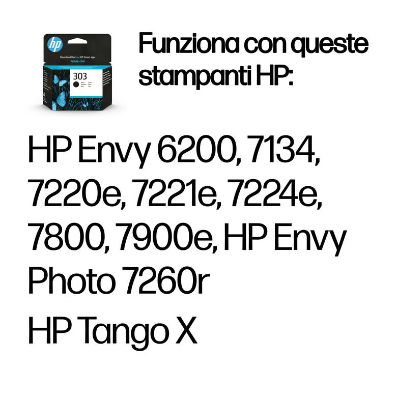 HP Cartuccia di inchiostro nero originale 303