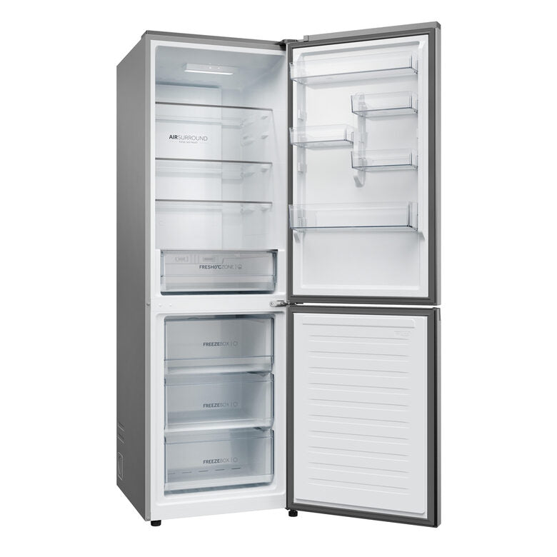 Haier HDPR1618ANPD Series 1 Pro Frigorifero Combinato A Libera Installazione, No Frost, Classe A, Acciaio Inox