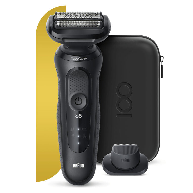 Braun Series 5 Rasoio Elettrico, Design Edition Con Custodia Da Viaggio - Nero