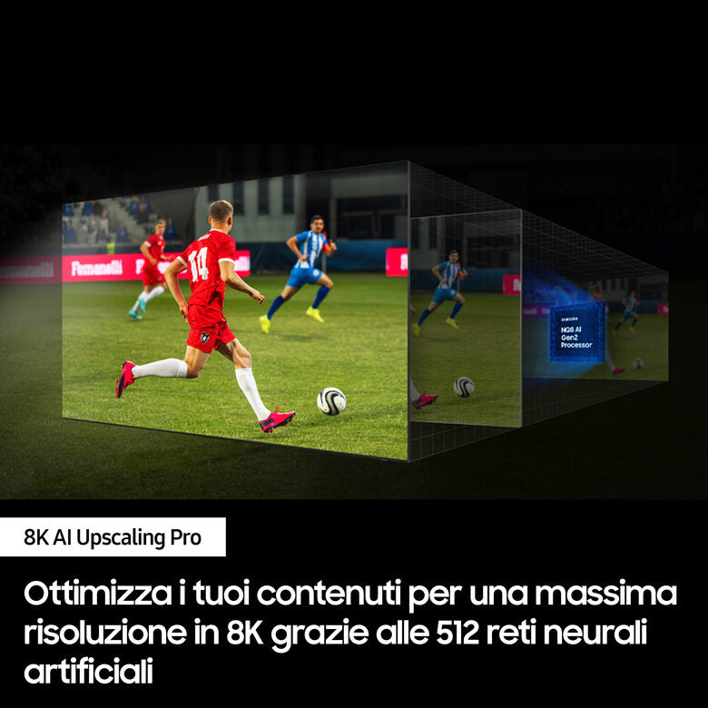 Samsung QE75QN900DTXZT Televisione Smart TV 75 Pollici Qled 8K Neo Graphite Black  NQ8 AI GEN3 Processor 8K AI Upscaling Pro Infinity Air Design Dolby Atmos