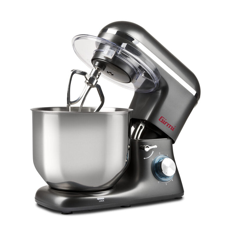 Girmi Gastronomo 8L Sbattitore con base 1400 W Nero, Acciaio inossidabile