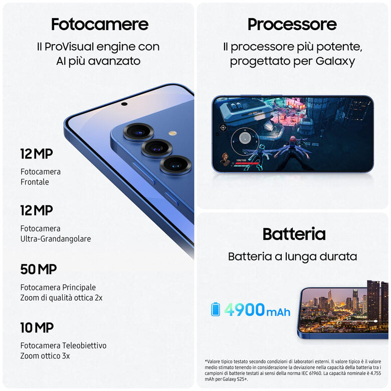 Samsung Galaxy S25+ Smartphone AI, Display 6.7'' QHD+ Dynamic AMOLED 2X, Fotocamera 50MP, RAM 12GB, 512GB, 4.900 mAh, Silver shadow