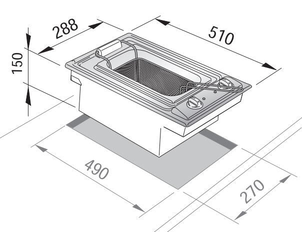 De’Longhi FRI 13-2 friggitrice Singolo Da incasso 1600 W Acciaio inossidabile