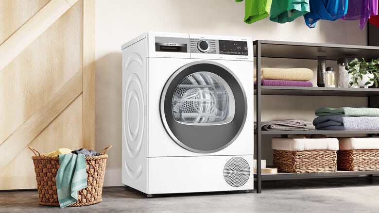 Bosch WQG245D0IT Serie 6 Asciugatrice A Libera Installazione 9 Kg, Pompa Di Calore, Condensatore Autopulente, Auto Dry, Classe C, Bianco