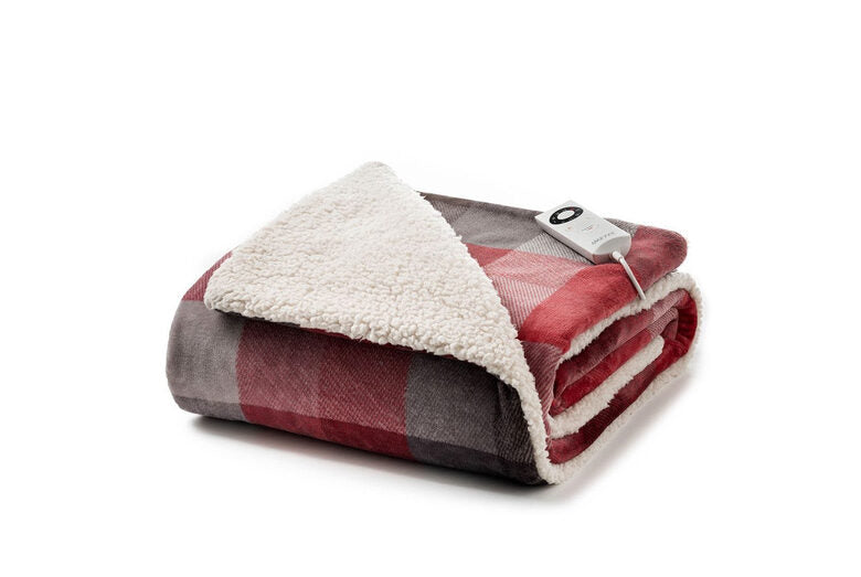 Imetec 16678 coperta/cuscino elettrico Coperta elettrica 150 W Grigio, Rosso, Bianco Tessuto, Felpato, Velluto