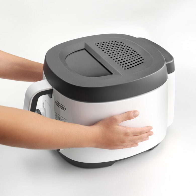 De’Longhi FS3021 Singolo Indipendente 1800 W Friggitrice Grigio, Bianco