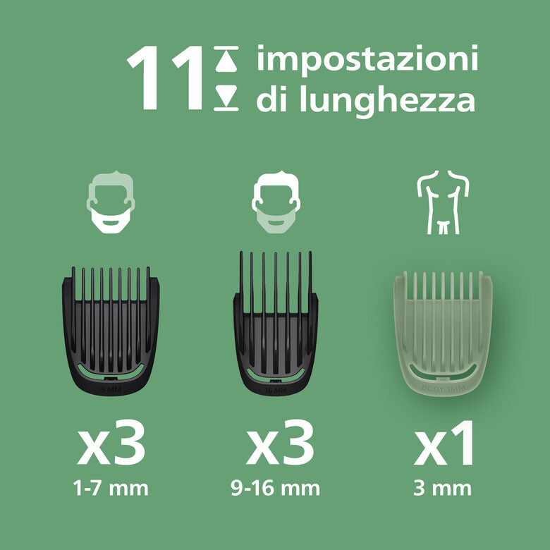 Philips All-in-One Trimmer Series 5000 MG5921/15 – Regolabarba e Tagliacapelli Multifunzione 10 in 1, Wet & Dry, Grigio Chiaro -