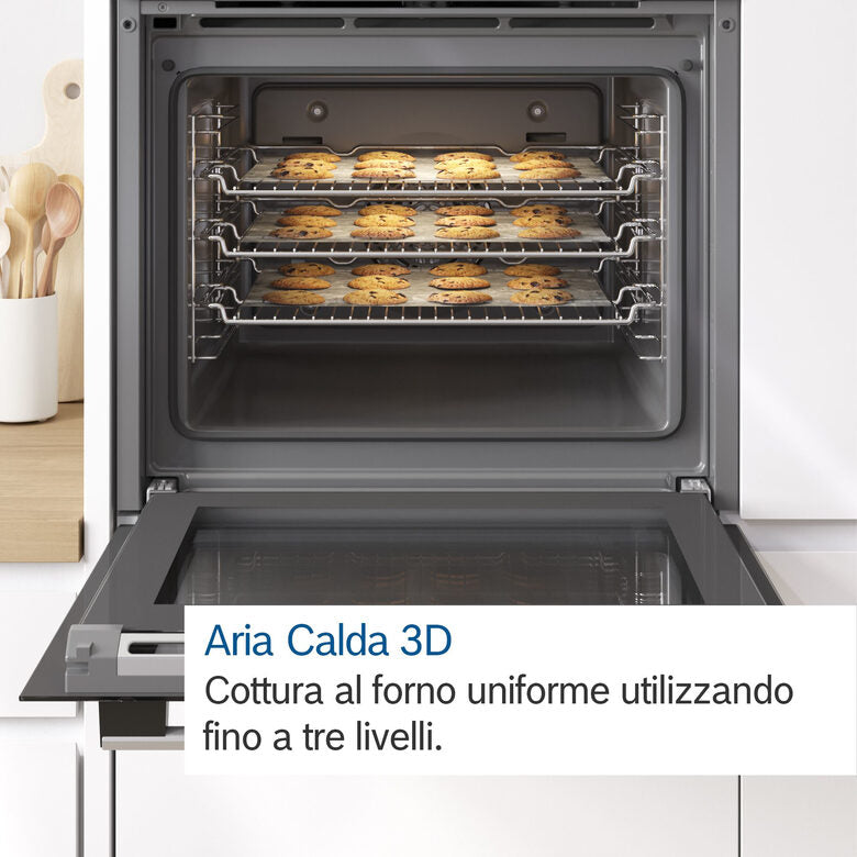 Bosch Serie 4 HBA372BS0 Forno a Incasso 71 L 3600 W A Nero, Acciaio inossidabile