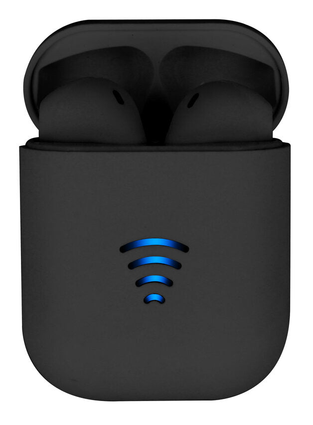 Area Stone C100+ - Auricolari a capsula con custodia di ricarica + Base di ricarica wireless, Nero