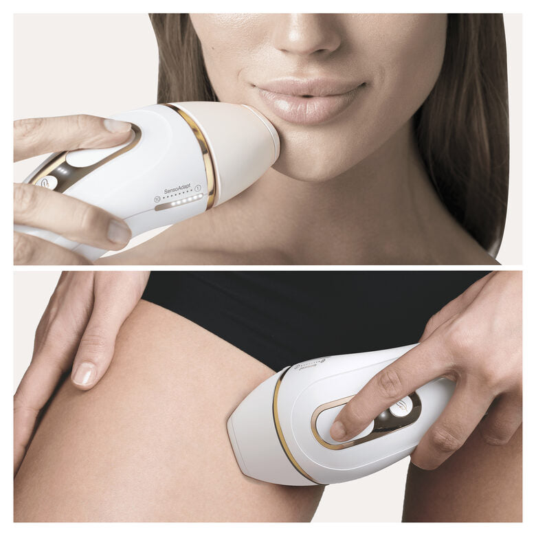 Braun Silk-expert Pro Pro 5 PL5139 Silk expert, Epilatore Luce Pulsata IPL, Sistema di Epilazione Permanente dei Peli Visibili per Donna, Bianco/Oro