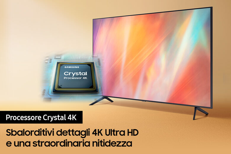 Samsung TV Crystal UHD 4K 43” UE43AU7170 Smart TV Wi-Fi Titan Gray 2021