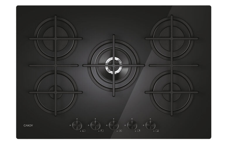 Candy CVG74WTB Piano Cottura Nero Da incasso 75 cm Gas 5 Fornello(i)