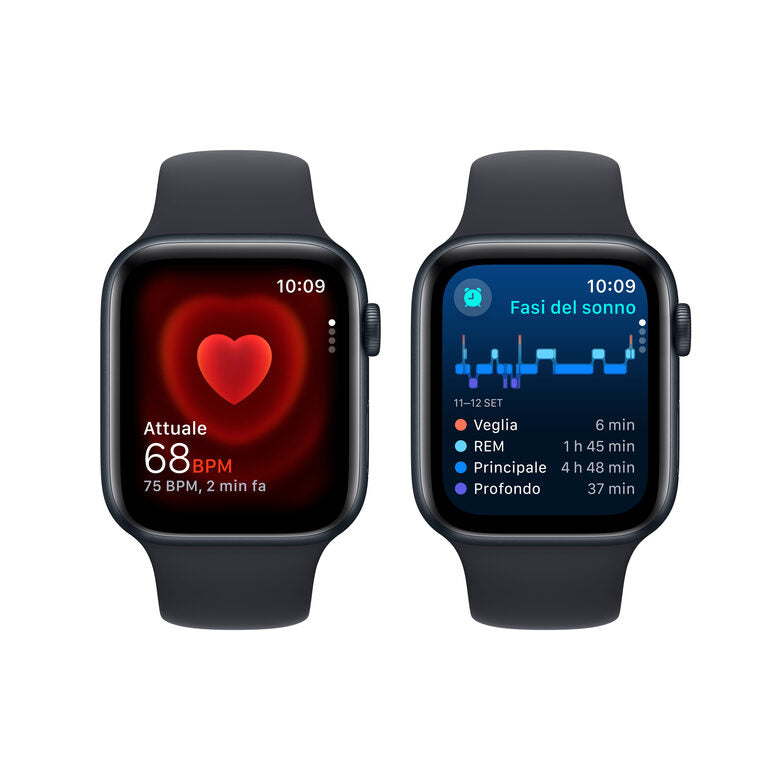 Apple Watch SE GPS + Cellular Cassa 44mm in Alluminio Mezzanotte con Cinturino Sport Mezzanotte - M/L