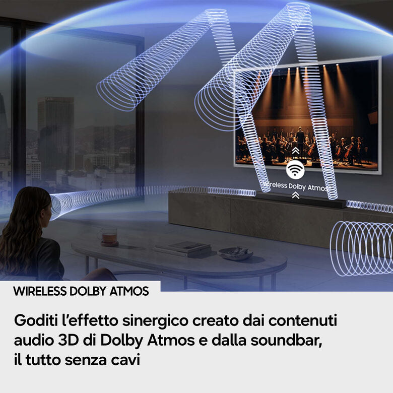 Samsung Soundbar HW-QS90H/XC, Audio 7.1.2 canali, potenza 330W, Active Voice Amplifier Pro, Bluetooth 5.3, Q-Symphony, Wireless Dolby Atmos, 2026
