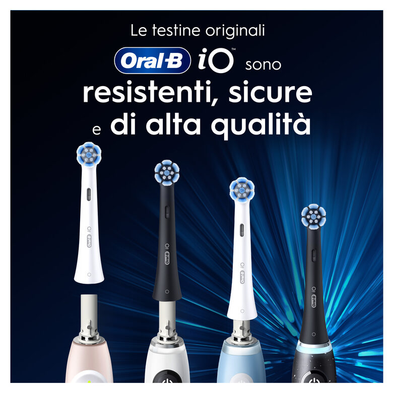 Oral-B Testine di Ricambio iO Series Gentle Care Nere, Testine Rotonde Originali, per Gengive Sensibili, 2 Testine
