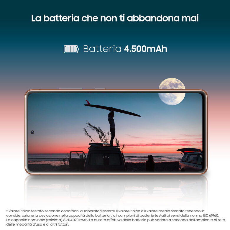 Samsung Galaxy S20 FE 4G, Processore Snapdragon 865, Display 6.5" Super AMOLED, 3 fotocamere posteriori, 128 GB Espandibili, RAM 6GB, Batteria 4.500mAh, Hybrid SIM, Cloud Orange