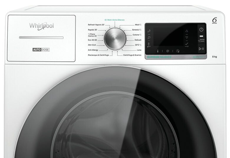 Whirlpool W8W846WR IT lavatrice Caricamento frontale 8 kg 1400 Giri/min A Bianco