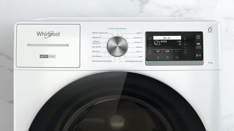Whirlpool W8W846WR IT lavatrice Caricamento frontale 8 kg 1400 Giri/min A Bianco