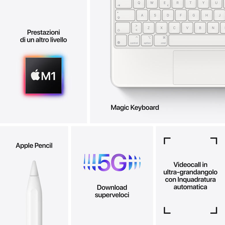 Apple iPad Pro 11" con Chip M1 (terza gen.) Wi-Fi + Cellular 512GB - Grigio siderale