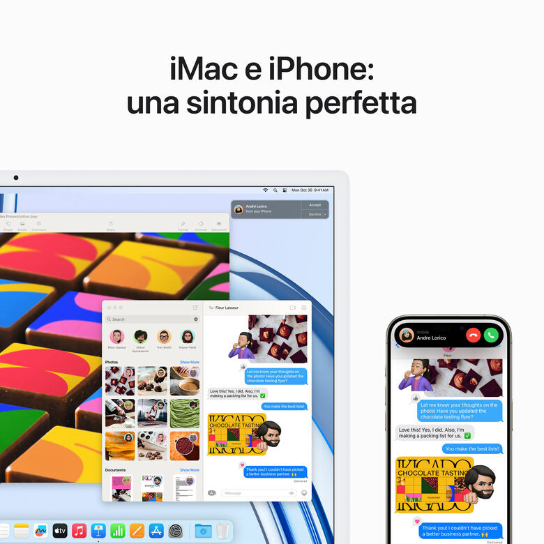 Apple iMac con Retina 24'' Display 4.5K M3 chip con 8‑core CPU e 10‑core GPU, 256GB SSD - Blu