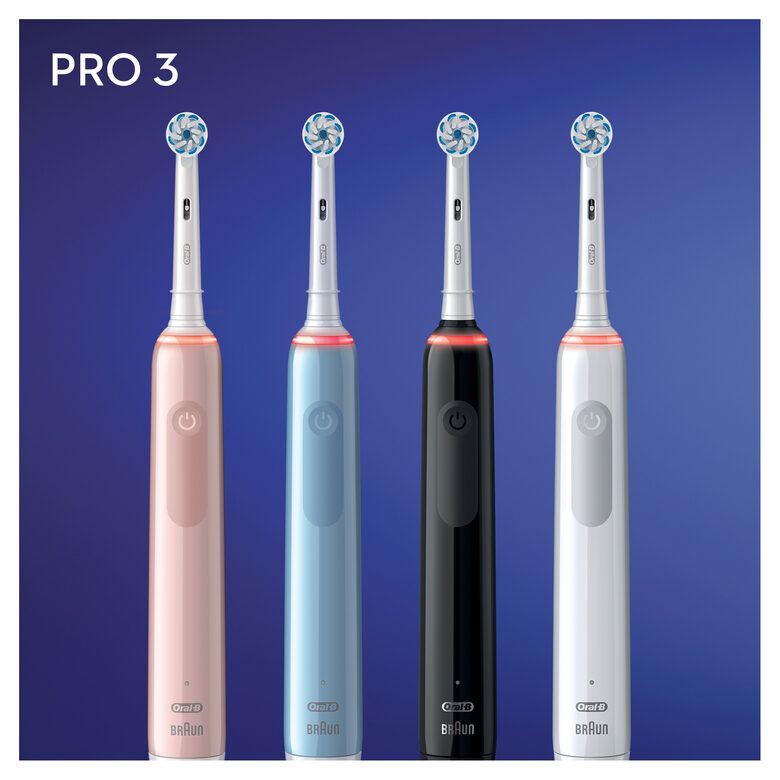 Oral-B Pro 3 Spazzolino Elettrico Ricaricabile - 3700 Bianco. 1 Spazzolino + 2 Testine