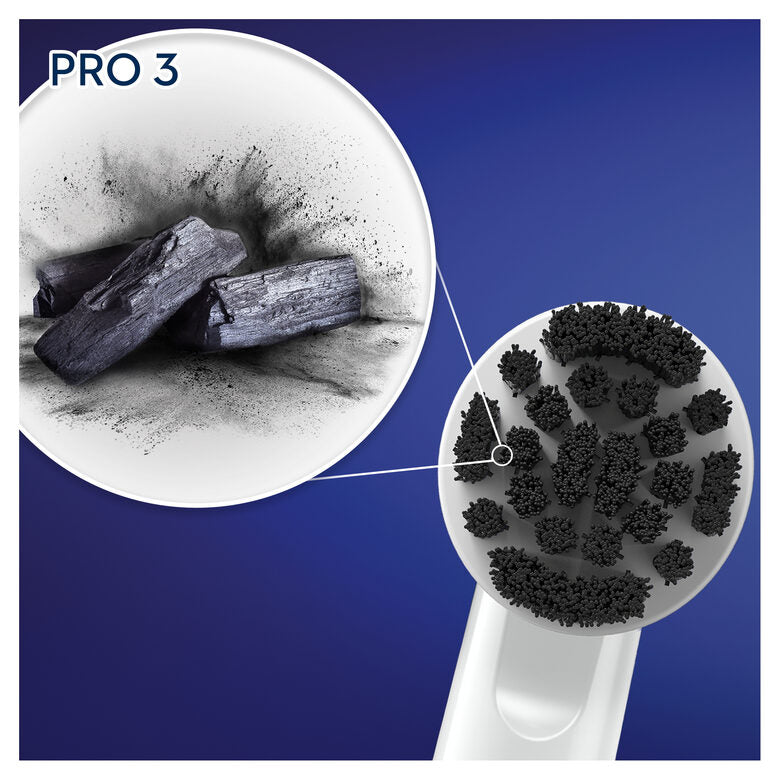 Oral-B Pro 3 Spazzolino Elettrico Ricaricabile - 3000 Nero. 1 Spazzolino + 1 Testina con setole al Carbone