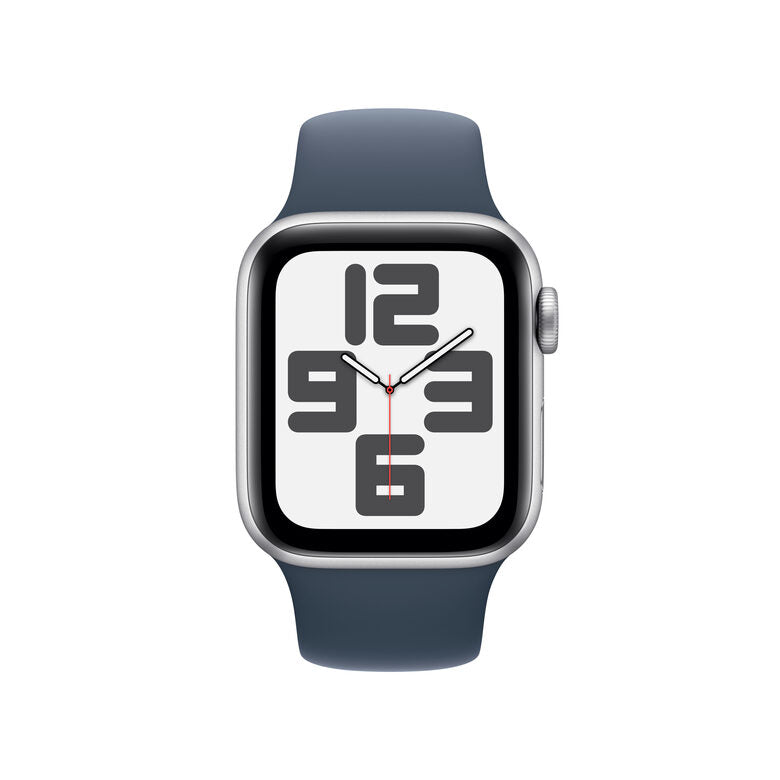 Apple Watch SE GPS Cassa 40mm in Alluminio Argento con Cinturino Sport Blu Tempesta - S/M