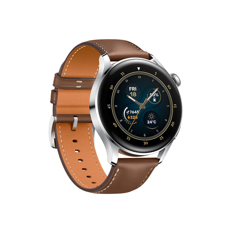 Huawei WATCH 3 L11E, Acciaio inossidabile, cinturino in pelle marrone