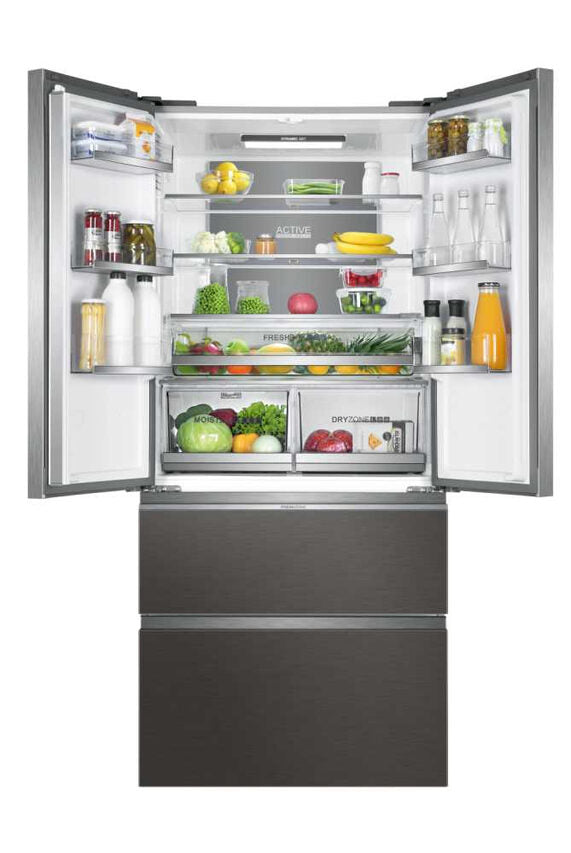 Haier FD 83 Serie 7 HB18FGSAAA frigorifero side-by-side Libera installazione 539 L E Argento, Titanio