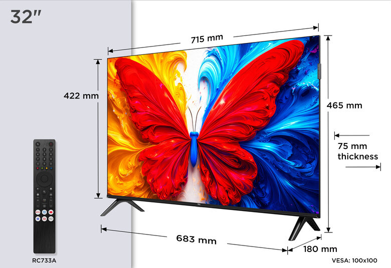 TCL S5L TV 32S5L - Full HD 32” , QLED, HDR, Direct LED, Android TV, Dolby Audio