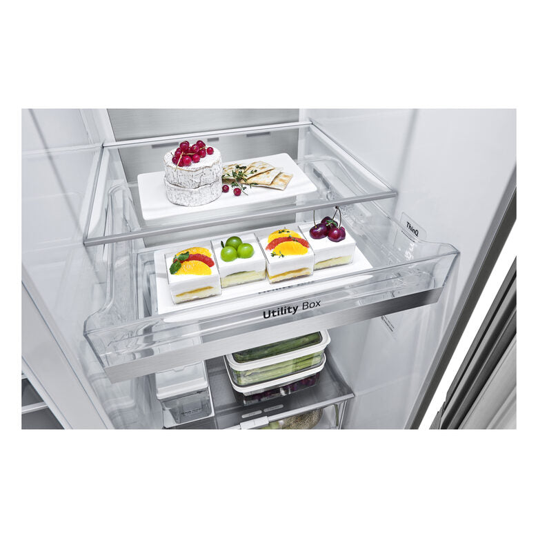 LG GSJV91PZAE frigorifero side-by-side Libera installazione 635 L E Metallico, Argento