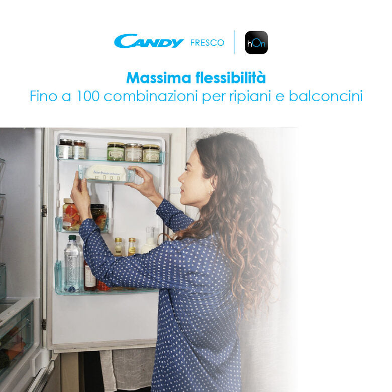 Candy Fresco CCE4T618ES frigorifero con congelatore Libera installazione 341 L E Argento